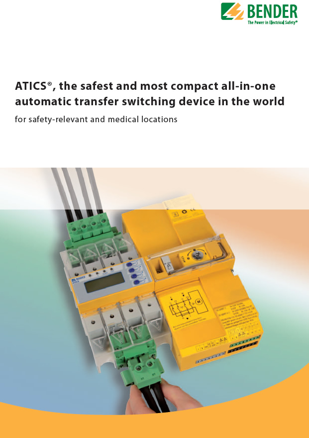 Proiectarea si realizarea unui sistem IT Medical devine foarte simpla, implementand noul releu Bender-ATICS-ISO,  produs omologat atestat cu marcaj MED cerut de IEC 60364-7-710 - ATICS, the safest and most compact all-in-one automatic transfer switching device in the world - for safety-relevant and medical locations